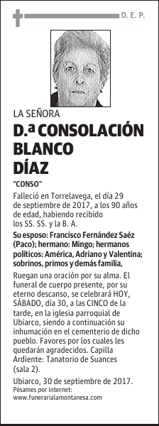 DOÑA CONSOLACIÓN BLANCO DÍAZ