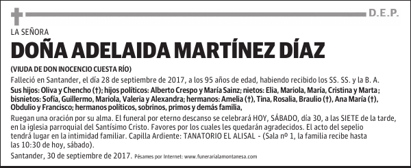 DOÑA ADELAIDA MARTINEZ DIAZ
