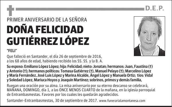 Doña Felicidad Gutiérrez López