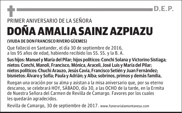 DOÑA AMALIA SAINZ AZPIAZU