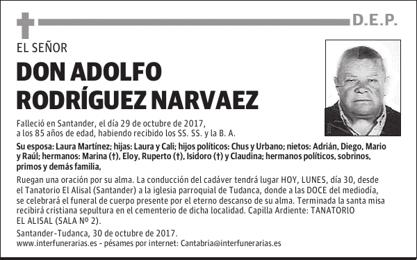D. ADOLFO RODRÍGUEZ NARVAEZ