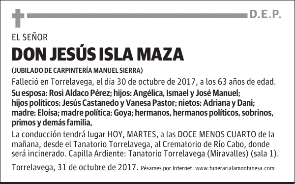 DON JESÚS ISLA MAZA