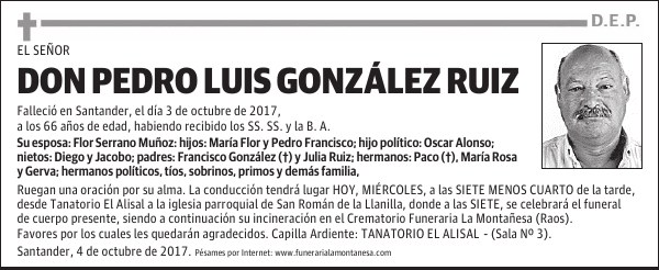 DON PEDRO LUIS GONZALEZ RUIZ