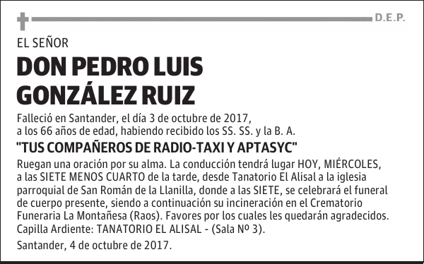 PEDRO LUIZ GONZALEZ RUIZ