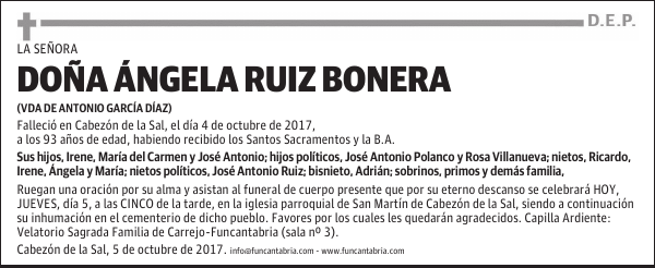 Doña Angela Ruiz Bonera