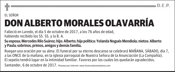 DON ALBERTO MORALES OLAVARRÍA