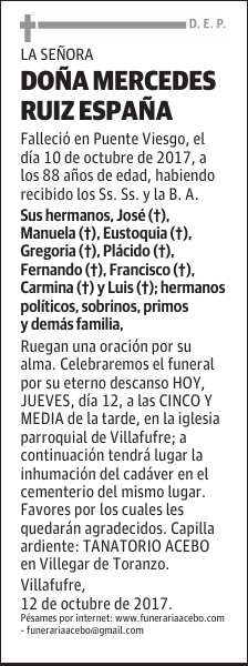 Dña. Mercedes Ruiz España