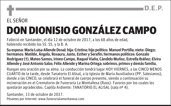 DON DIONISIO GONZÁLEZ CAMPO
