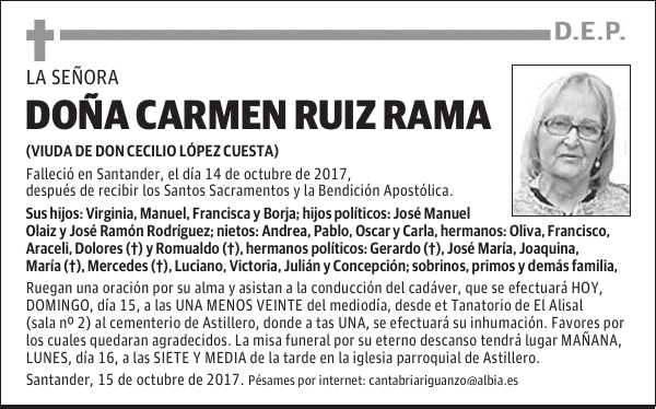 DOÑA CARMEN RUIZ RAMA