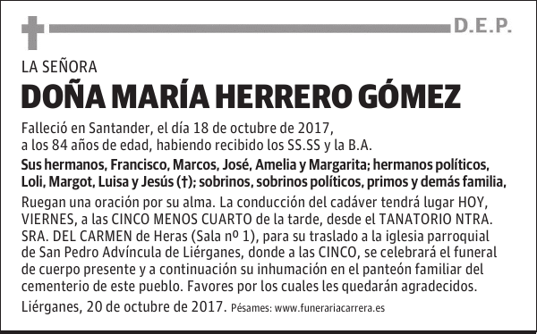 DOÑA MARIA HERRERO GOMEZ