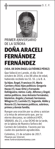 DOÑA ARACELI FERNANDEZ FERNANDEZ