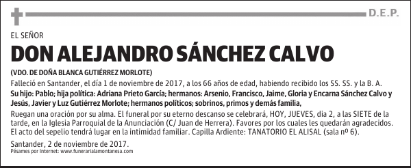 DON ALEJANDRO SÁNCHEZ CALVO