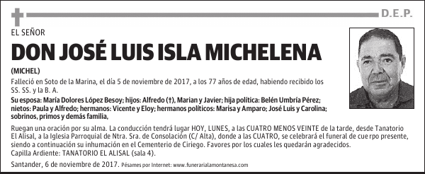 DON JOSÉ LUIS ISLA MICHELENA