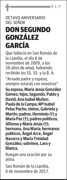 DON SEGUNDO GONZÁLEZ GARCÍA