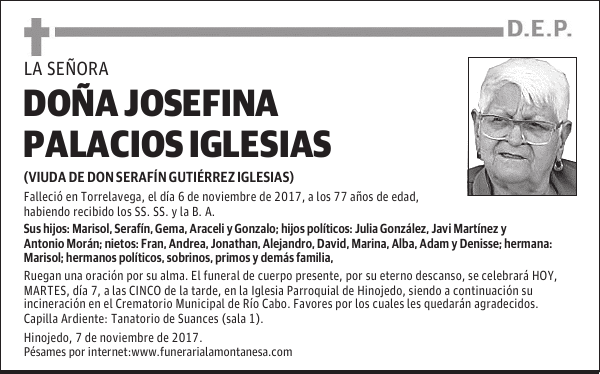 DOÑA JOSEFINA PALACIOS IGLESIAS