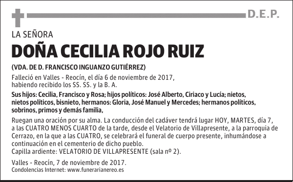 DOÑA CECILIA ROJO RUIZ