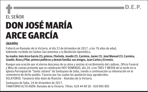 DON JOSÉ MARÍA ARCE GARCÍA