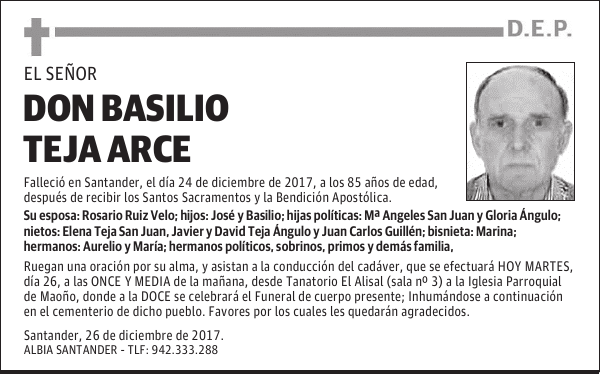 DON BASILIO TEJA ARCE