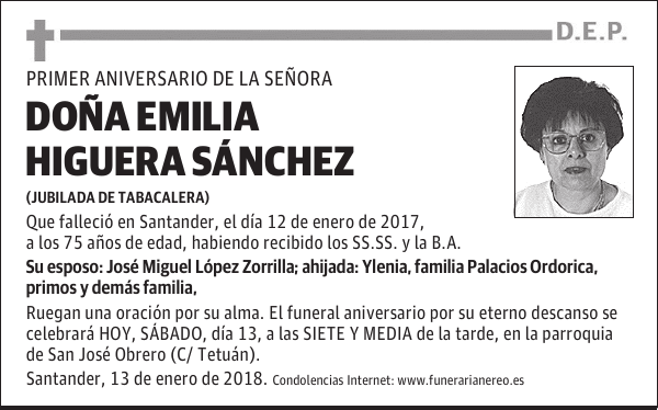 DOÑA EMILIA HIGUERA SANCHEZ