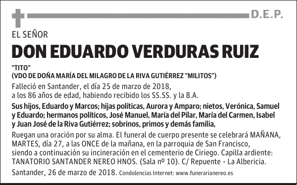 DON EDUARDO VERDURAS RUIZ