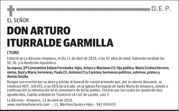 D. ARTURO ITURRALDE GARMILLA