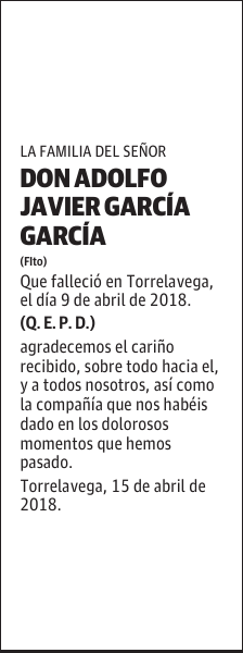 DON ADOLFO JAVIER GARCÍA GARCÍA