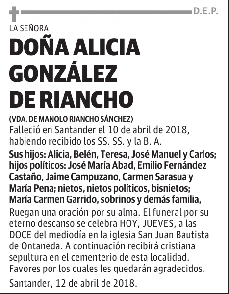 Doña Alicia González de Riancho