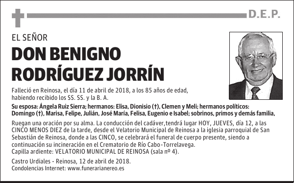DON BENIGNO RODRÍGUEZ JORRÍN