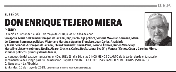 DON ENRIQUE TEJERO MIERA