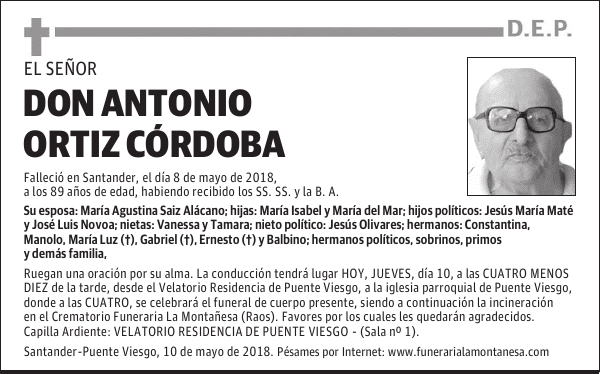 DON ANTONIO ORTÍZ CORDOBA