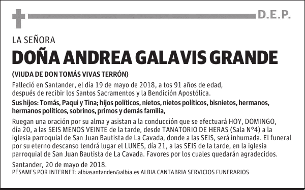 DOÑA ANDREA GALAVIS GRANDE