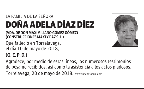 Doña Adela Díaz Diez