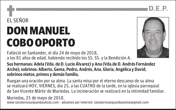 D. MANUEL COBO OPORTO