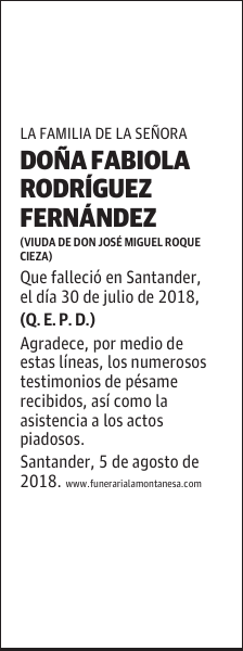 DOÑA FABIOLA RODRÍGUEZ FERNÁNDEZ