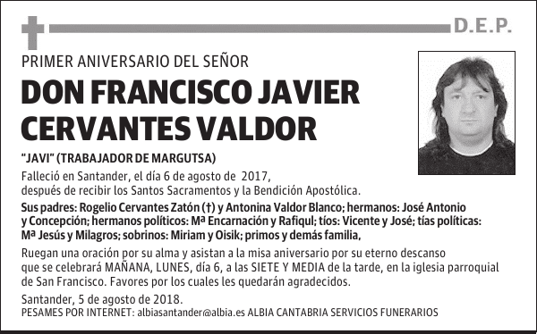 DON FRANCISCO JAVIER CERVANTES VALDOR