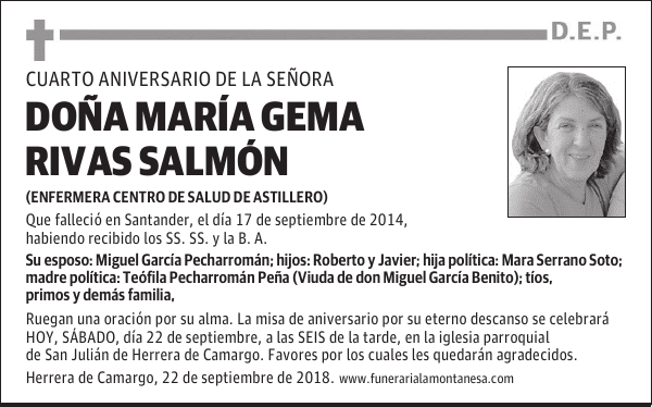 Doña María Gema Rivas Salmón