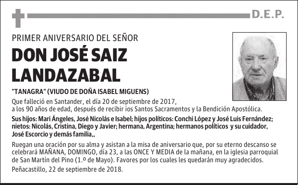 DON JOSÉ SAIZ LANDAZABAL