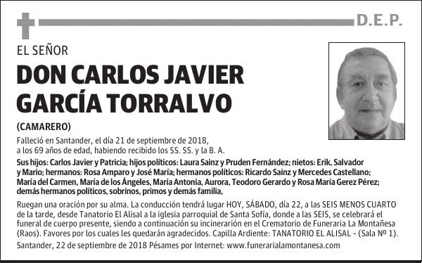 DON CARLOS JAVIER GARCÍA TORRALVO