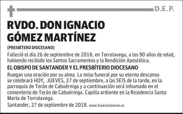 Rvdo. D. IGNACIO GÓMEZ MARTÍNEZ