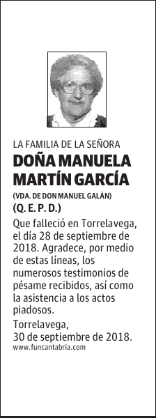 DOÑA MANUELA MARTÍN GARCÍA