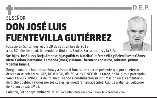 DON JOSÉ LUIS FUENTEVILLA GUTIÉRREZ