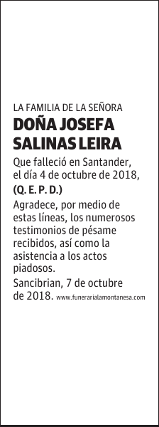 DOÑA JOSEFA SALINAS LEIRA