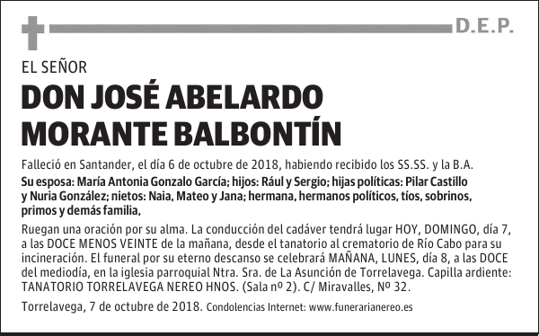 DON JOSE ABELARDO MORANTE BALBONTIN