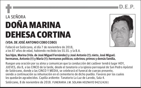 DOÑA MARINA DEHESA CORTINA
