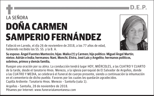DOÑA CARMEN SAMPERIO FERNÁNDEZ