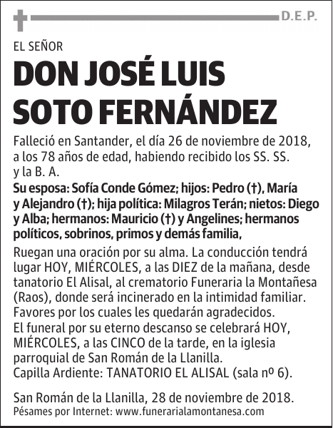 DON JOSÉ LUIS SOTO FERNÁNDEZ