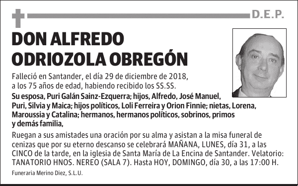 DON ALFREDO ODRIOZOLA OBREGON