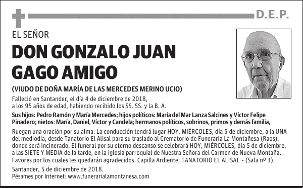 DON GONZALO JUAN GAGO AMIGO