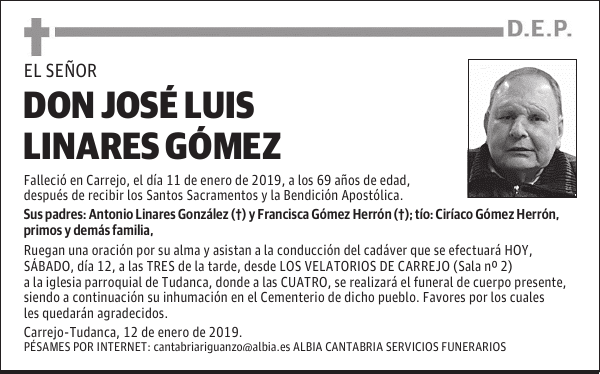 DON JOSÉ L UIS LINARES GÓMEZ