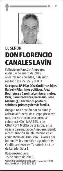 D. Florencio Canales Lavín